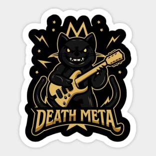 Death Metal Satanic Baphomet Cat playing guitar Sticker